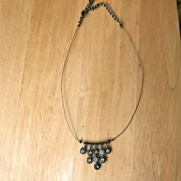 Handmade Vintage Crystal Choker Necklace 3" extend - Picture 4 of 10